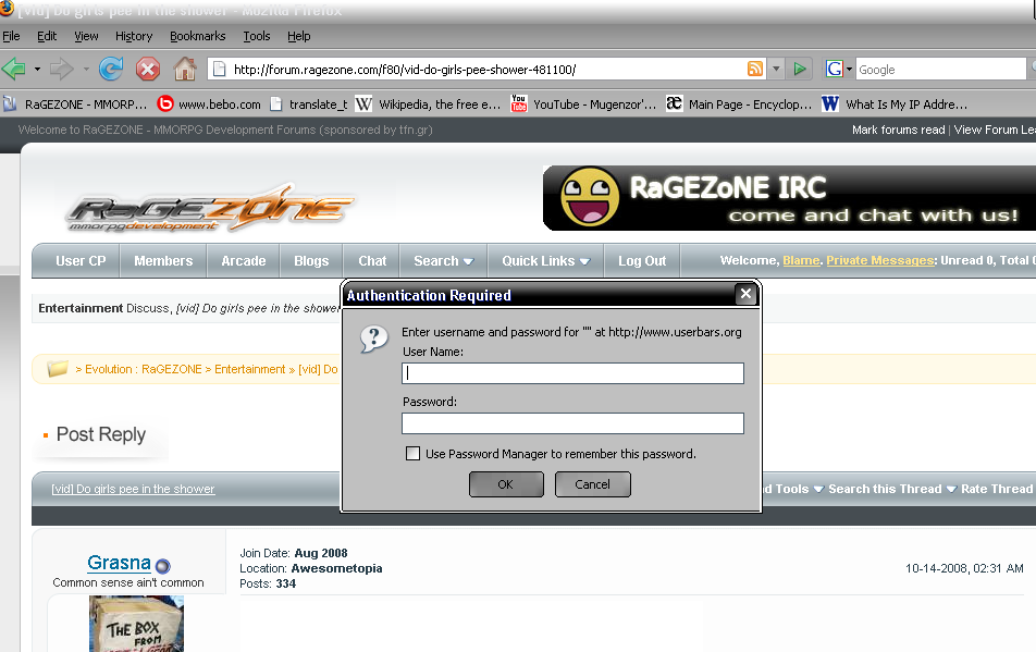 Blame - 'Authentication Required'? WTF? - RaGEZONE Forums