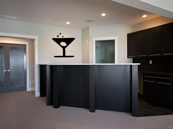 Martini Glass Wall Art Decal Decor Vinyl Bar Kitchen On Popscreen