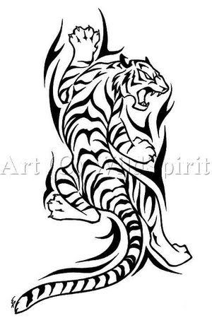 tribal dragon tiger. tribal dragon tiger.