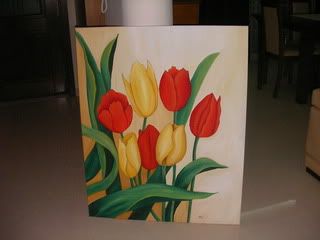 tulipas em acrilico