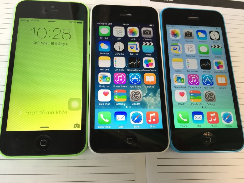 iPhone 5C 16G quốc tế các màu trắng , xanh ,xanh chuối mới 99% nguyên zin