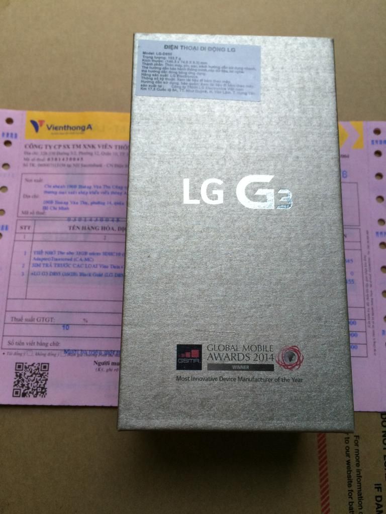 LG G3 chính hãng hàng Viễn Thông A mới 99.9% màu gold
