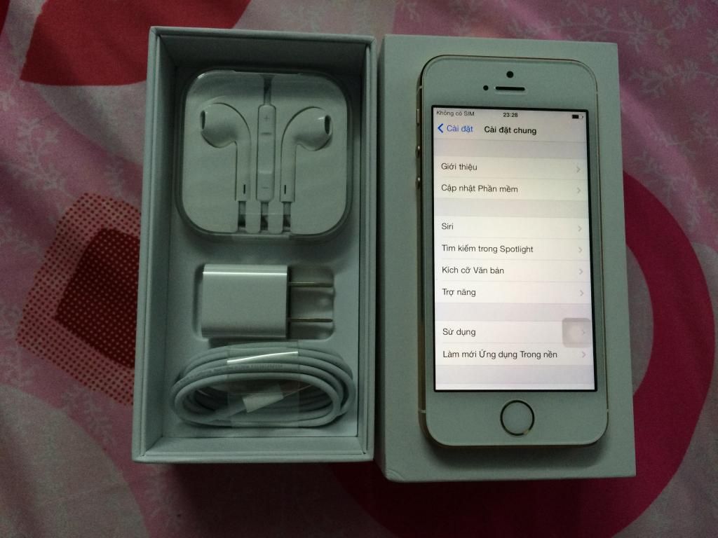 iPhone 5S gold like new còn BH Apple full box phụ kiện nguyên zin 8tr