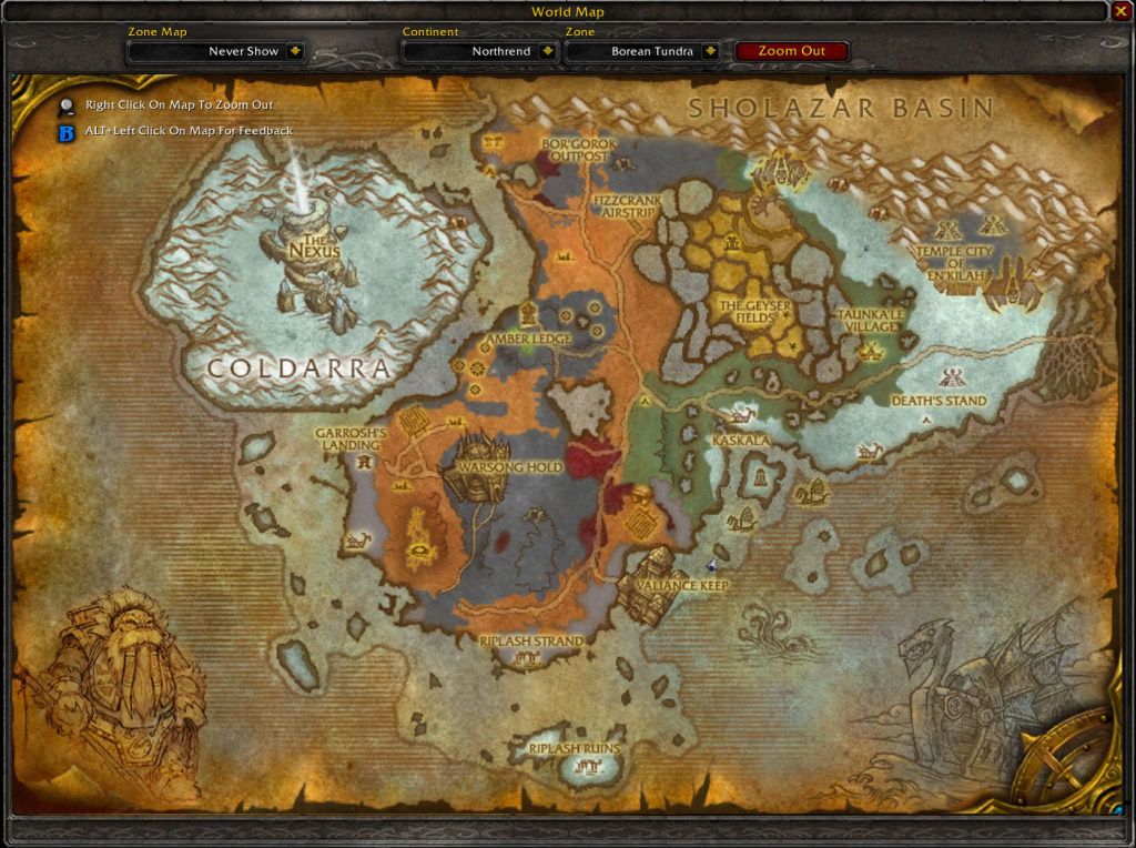 world of warcraft map northrend. Map of the first Northrend