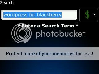 Search WordPress for BlackBerry