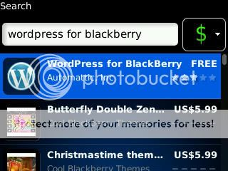 Search WordPress for BlackBerry on BlackBerry App World