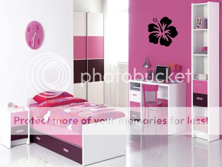 Hibiscus Flower Wall Art Decal Vinyl Girls Kids Room  