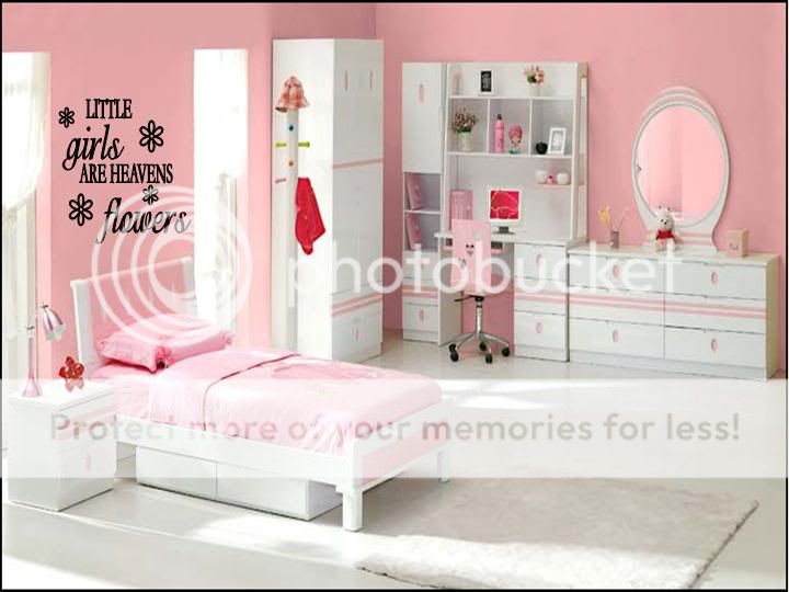 GIRLS ARE HEAVENS FLOWERS Wall Decal Sticker Girls Room  