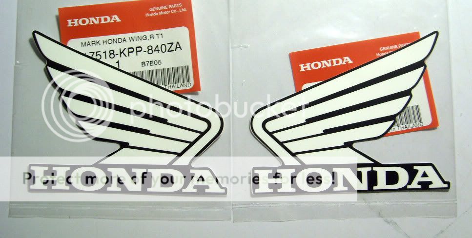 HONDA EMBLEMS DECALS CBR VFR CB WING SIZE 10 CM. WHITE BEST  