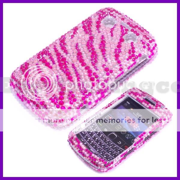 Crystal Bling Case Blackberry 9700 Bold 2 Pink Zebra  