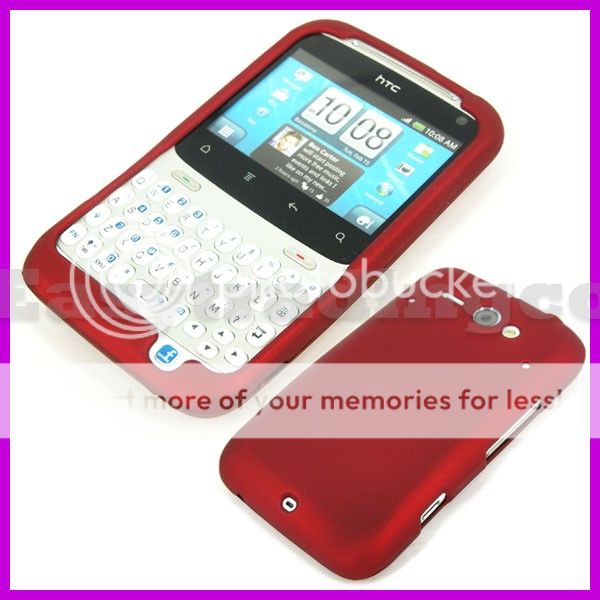 Red Hard Rubberized Case Cover HTC ChaCha Cha Cha A810E  