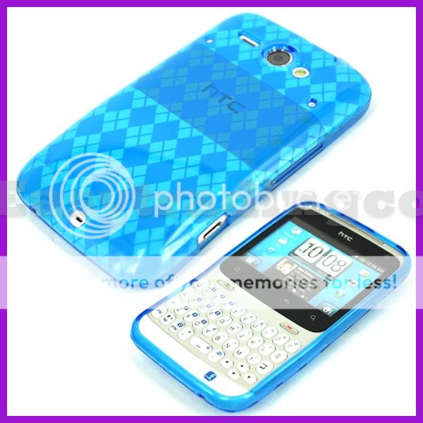 Blue Soft Rubber Cover Case for HTC ChaCha A810e