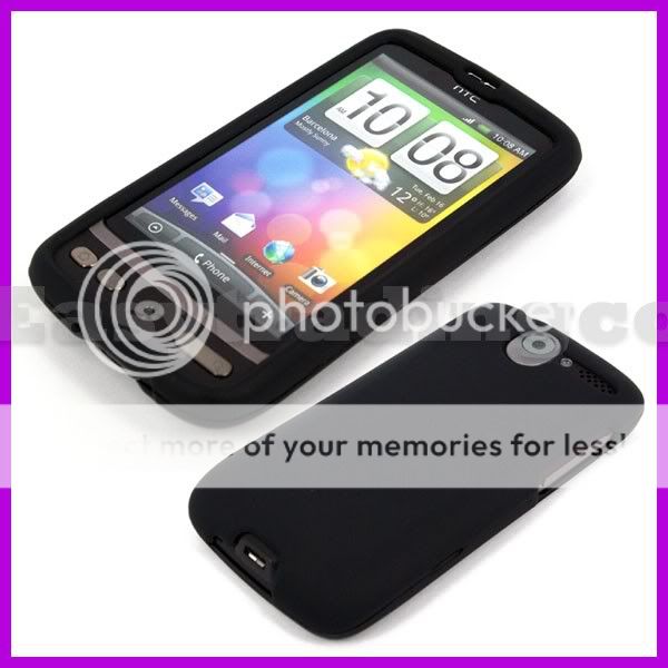 Rubber Silicone Hard Case for HTC Desire Bravo Black