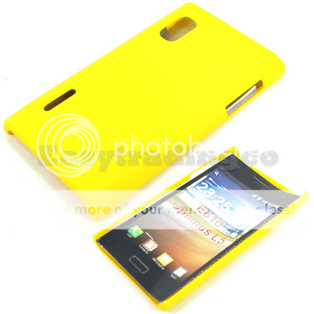 Yellow Hard Back Cover Case for LG Optimus L5 E610