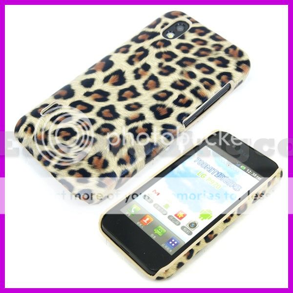 Back Cover Case for LG Optimus Black P970 Brown Leopard  