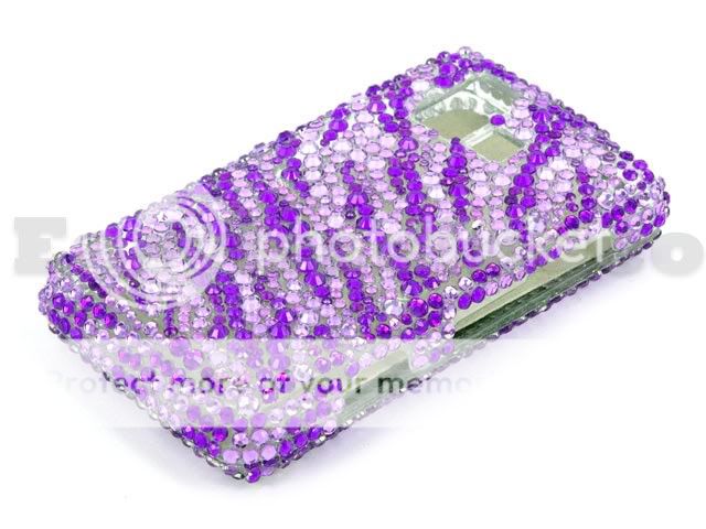 Crystal Bling Case Cover LG VX9700 Dare Purple Zebra  