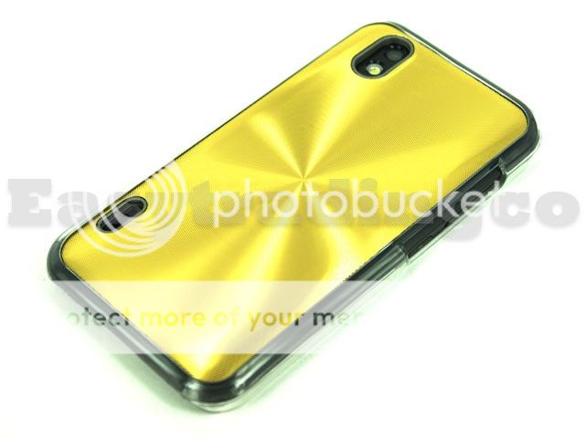 Metal Plated Cover Case LG Optimus Black P970 Gold  
