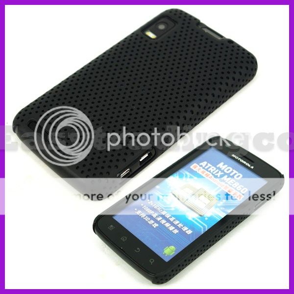 Mesh Back Cover Case Motorola MB860 Atrix 4G Black  
