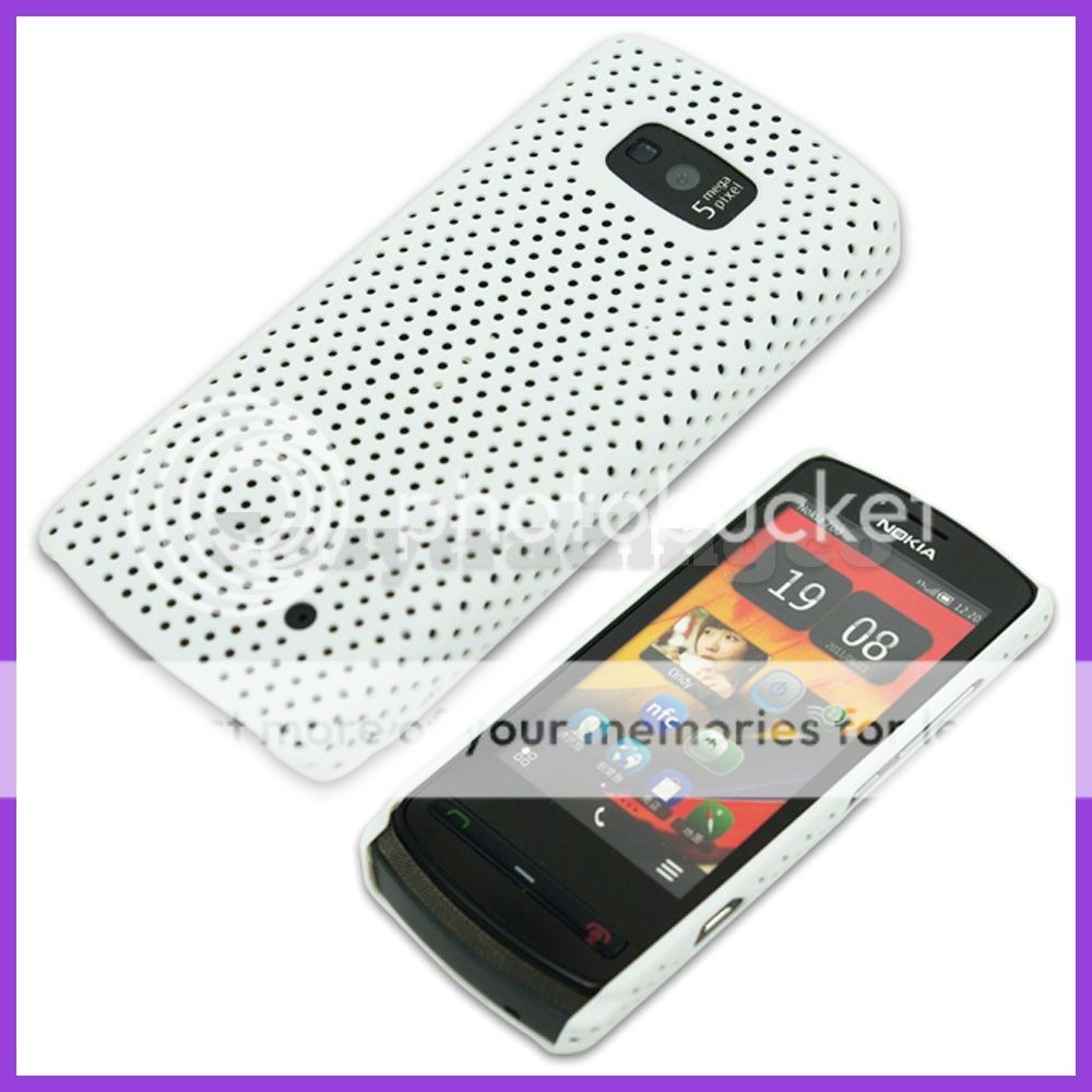 Mesh Hard Back Cover Case for Nokia 700 White  