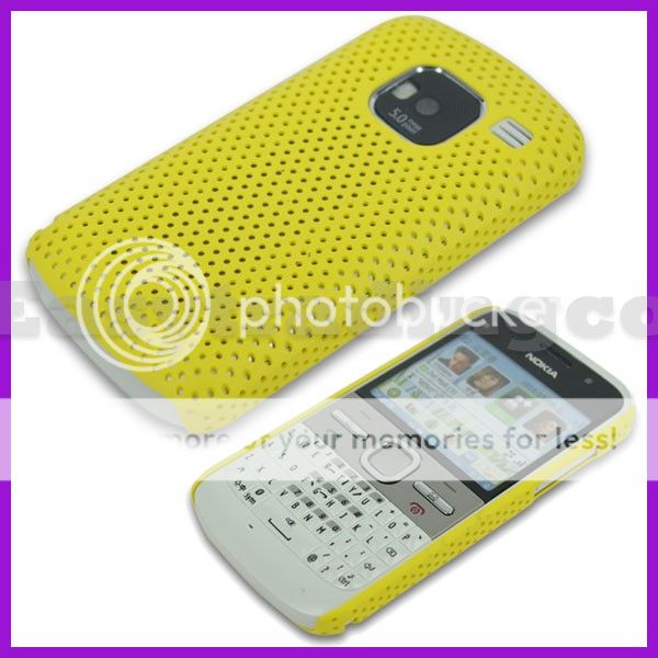 Mesh Hard Back Cover Case for Nokia E5 Yellow  