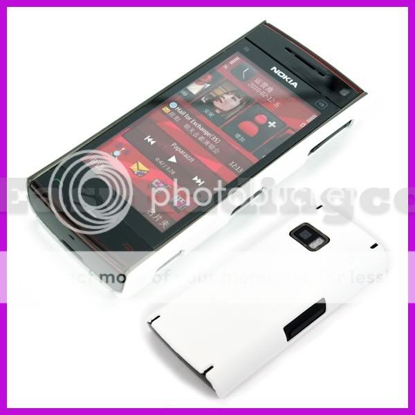 Rubber Hard Back Cover Case for Nokia X6 White  