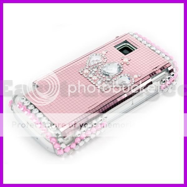 Crystal Bling Back Case Cover for Nokia 5230 Pink Crown  