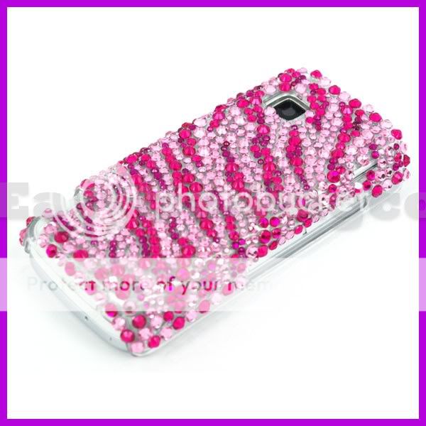 Crystal Bling Back Case Cover for Nokia 5230 Pink Zebra  