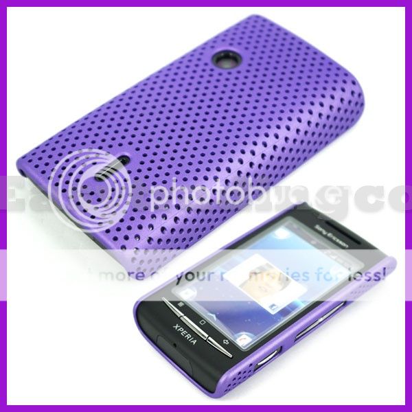 Mesh Back Cover Case Sony Ericsson Xperia X8 Purple  
