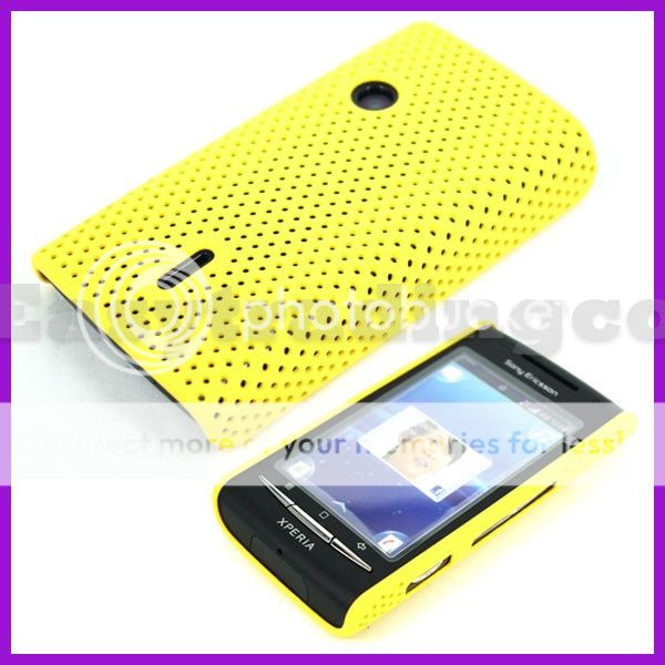 Mesh Back Cover Case for Sony Ericsson Xperia X8 Yellow  