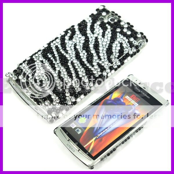 Bling Case Cover Sony Ericsson Xperia Arc S X12 Zebra  