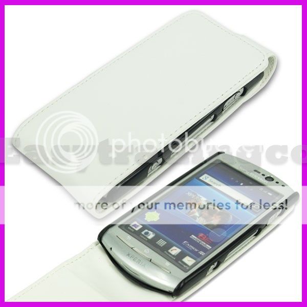 Flip Leather Case Sony Ericsson Xperia Neo MT15i White