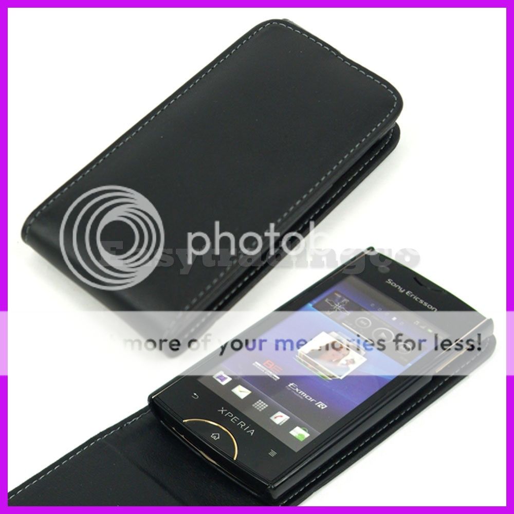 Flip Leather Case Cover Sony Ericsson Xperia Ray ST18i Black  