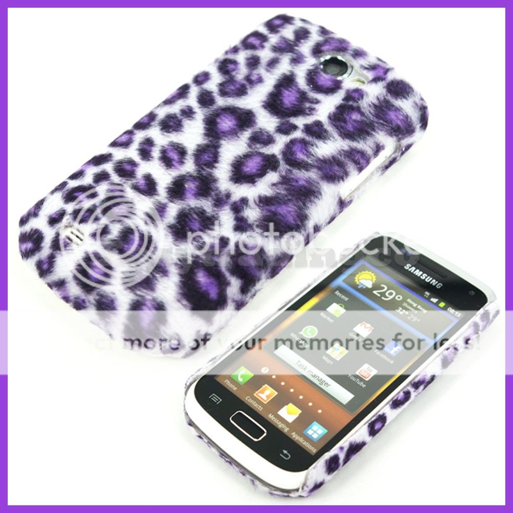 Purple Furry Leopard Back Cover Case Samsung i8150 Galaxy W  