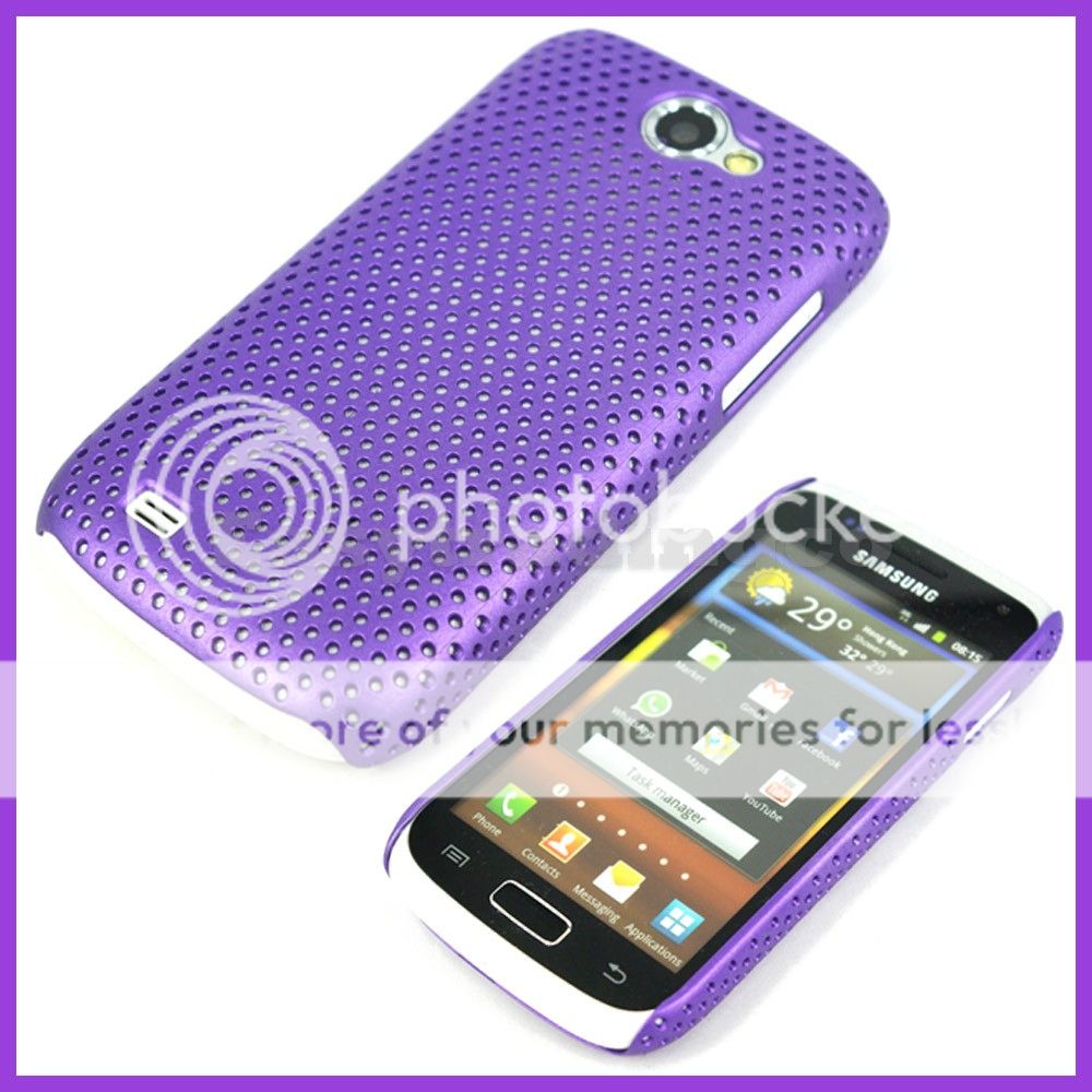 Mesh Back Cover Case Samsung i8150 Galaxy w Purple