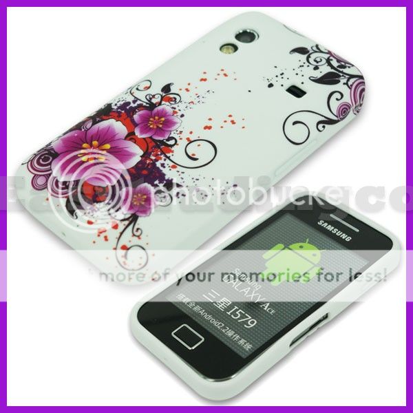 Soft Case Cover Samsung S5830 Galaxy Ace Purple Flower  