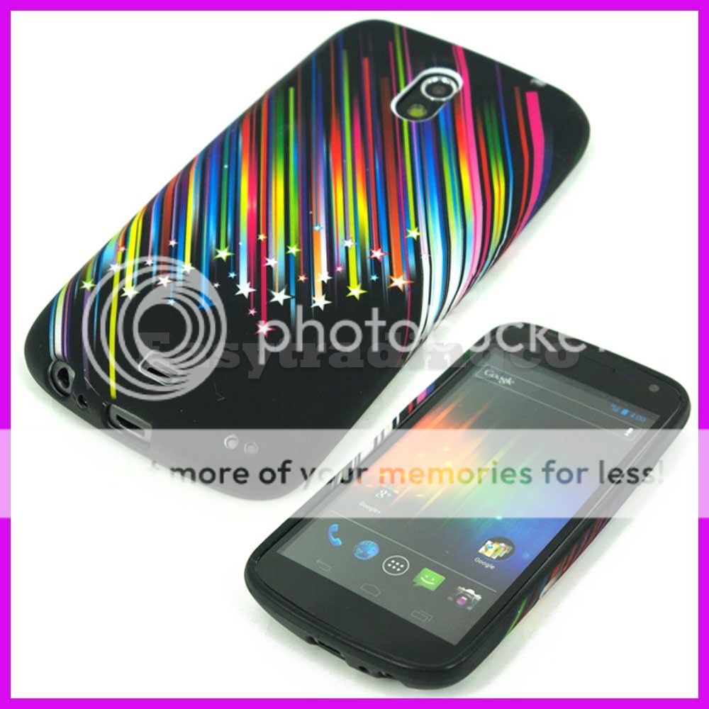 Soft Rubber Case Cover Samsung Galaxy Nexus i9250 Rainbow Meteor Shower