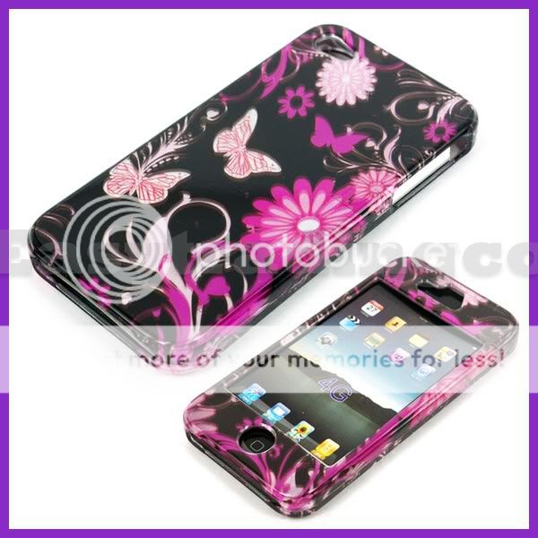 Butterfly & Flower Hard Case Cover for iPhone 4 4S  