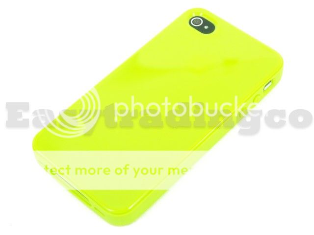 Green Soft Rubber Silicone Case Cover iPhone 4S Glossy Vivid  