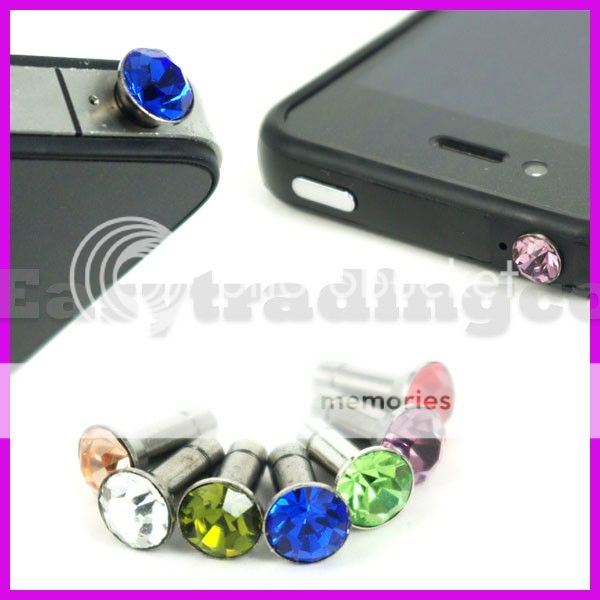 Crystal Bling 3.5mm Headphone Jack Cover iPhone 4 HTC  