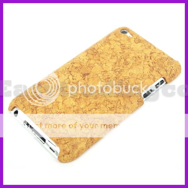 Cork Wood Hard Back Cover Case iPod Touch 4 4G 4th Gen