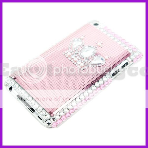 Crystal Bling Case Cover iPod Touch 4 4G Pink Crown