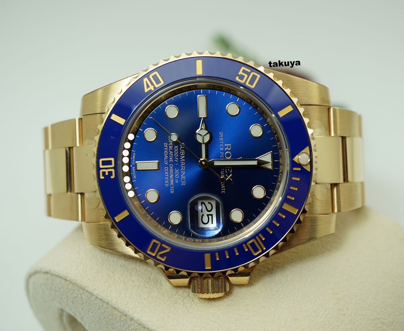 FSOT:BNIB Rolex 116618LB SUBMARINER CERAMIC NEW SUNBURST BLUE DIAL 18K ...